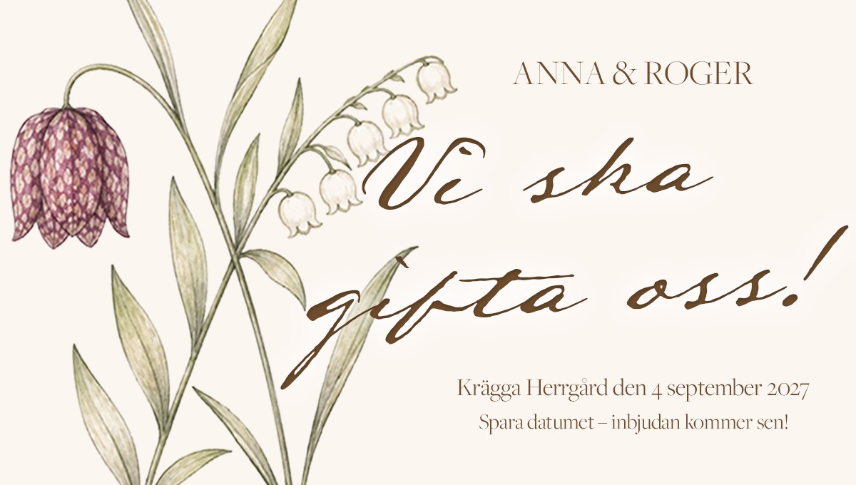 Save the date — vi ska gifta oss